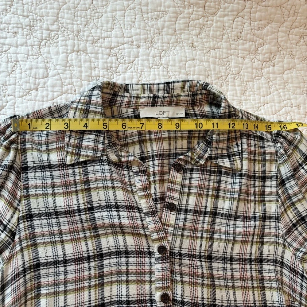 LOFT Multicolor Plaid Oversized Dress - Petite Lg - Picture 7 of 9